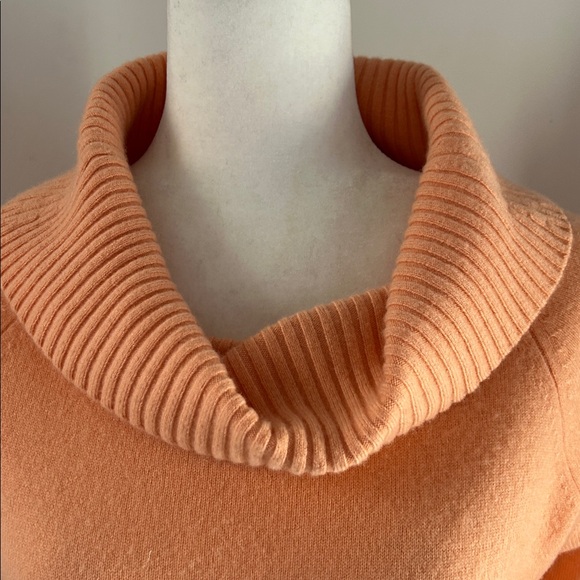 Lord & Taylor Peach Cashmete Cowl Neck Sweater sz S - Picture 2 of 6